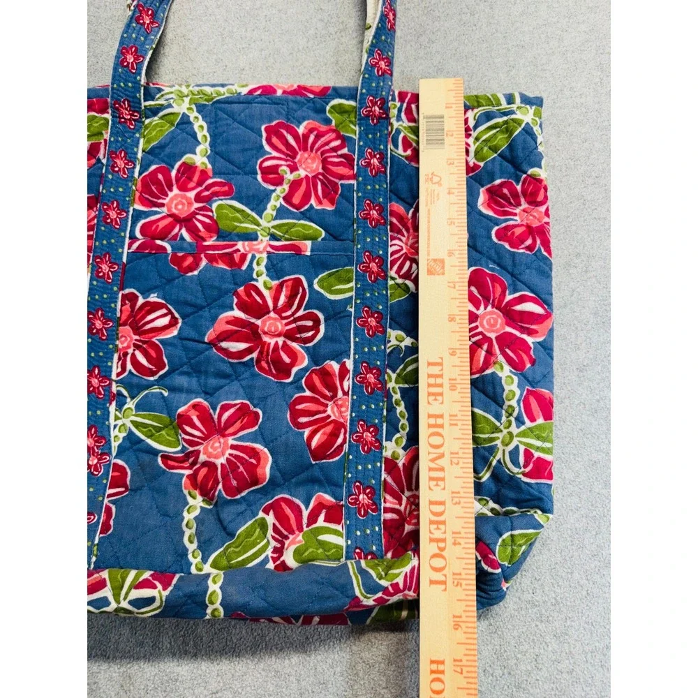 Gold Coast Quilted Tote Bag Women Large Blue Red Floral Print Boho Casual Cotton